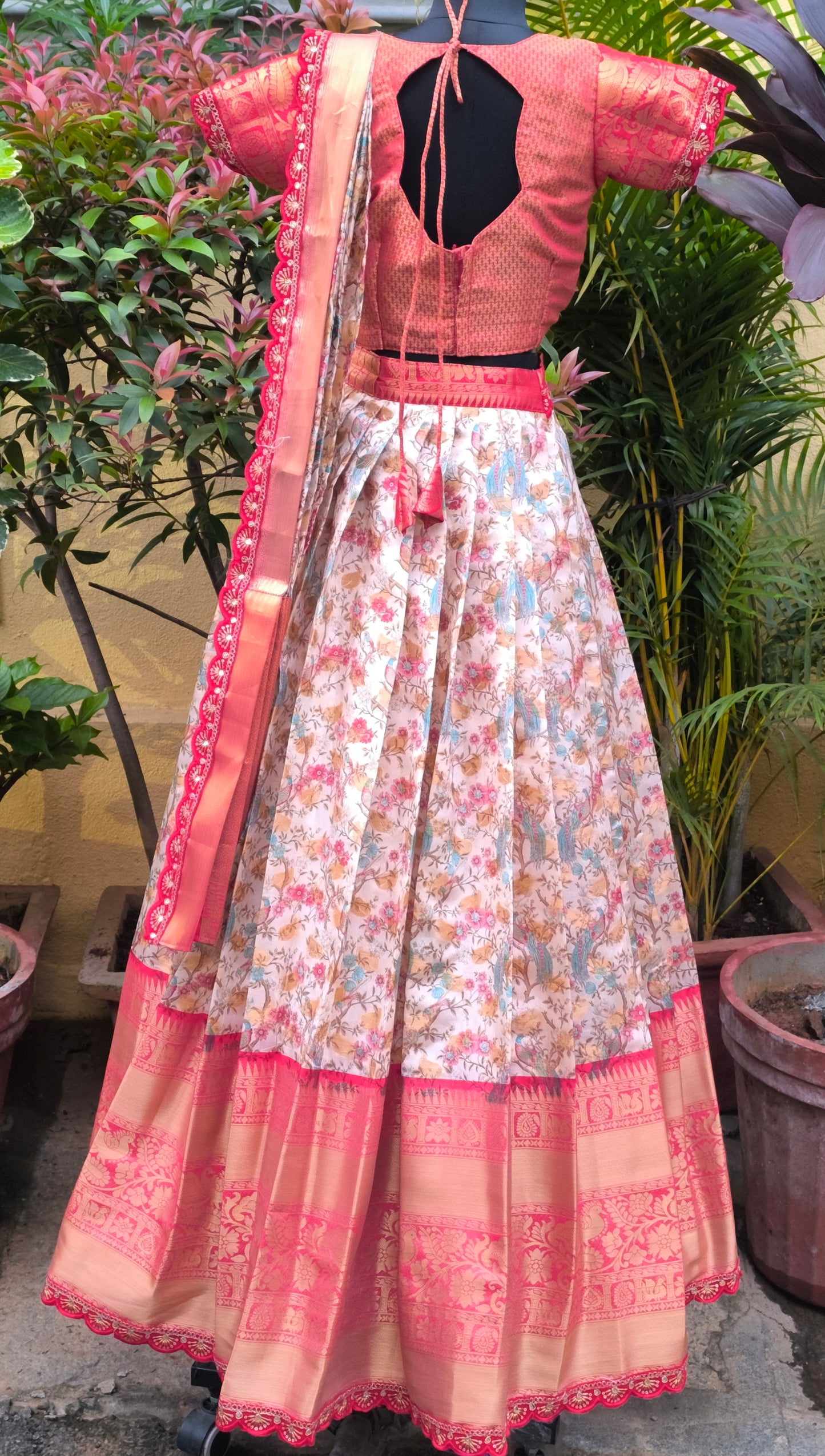 Twinkly - Semi Kanchi Silk Pattu Paavadai/Langa Blouse