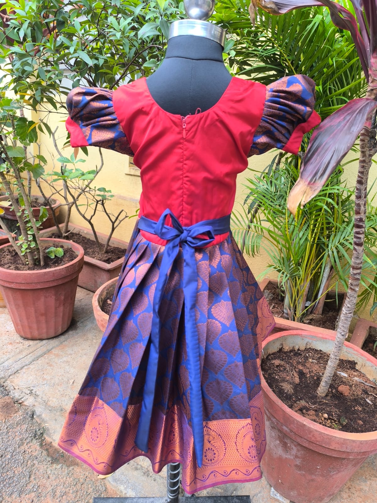 Blue Bell  - Semi Kanchipuram Pattu Frocks/Gown