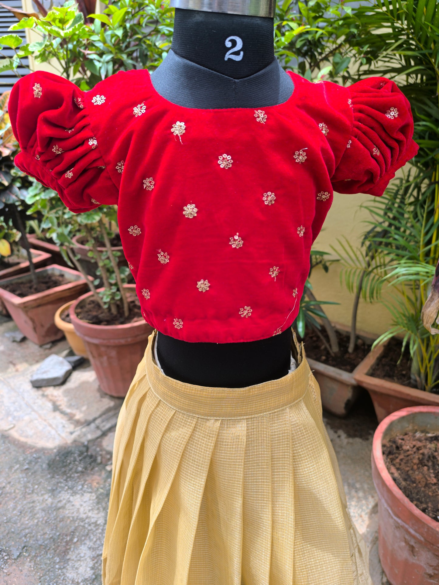 Carmelina - Tissue Silk Pattu Paavadai/Langa Blouse