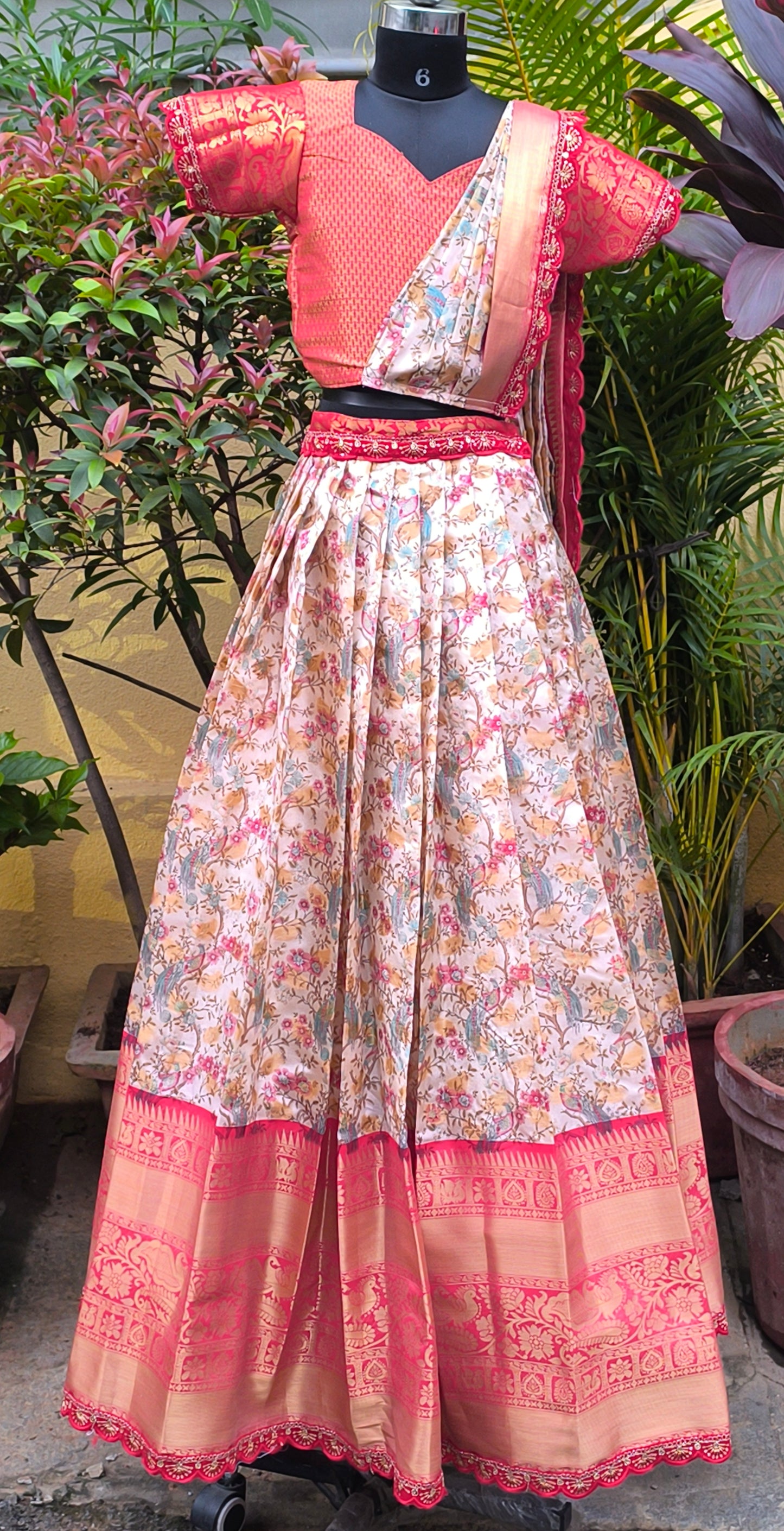 Twinkly  - Semi Kanchi Silk Pattu Paavadai/Langa Blouse