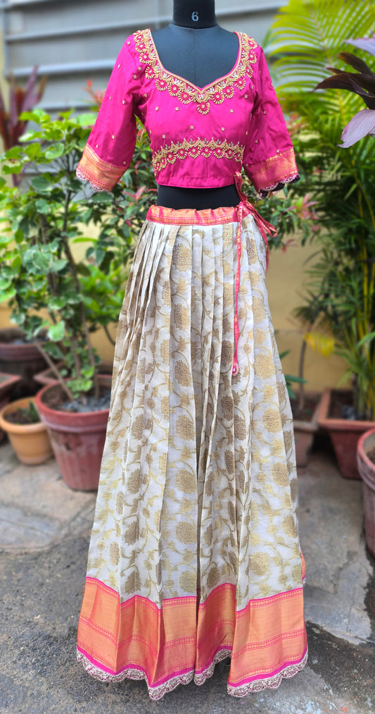 Jessie - Semi Kanchi Silk Pattu Paavadai/Langa Blouse