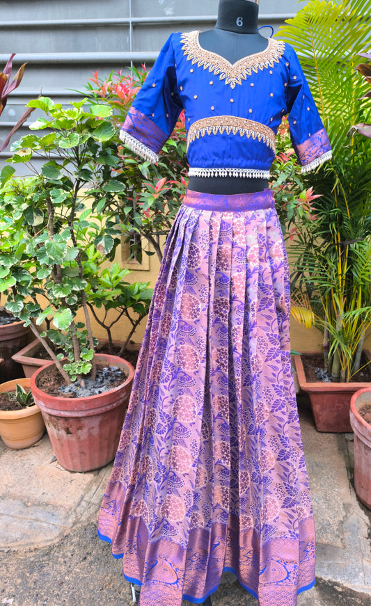 Aadhya - Semi Kanchi Silk Pattu Paavadai/Langa Blouse