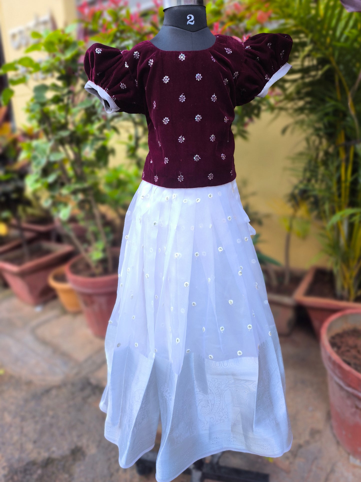 Aisha - Tissue Silk Pattu Paavadai/Langa Blouse