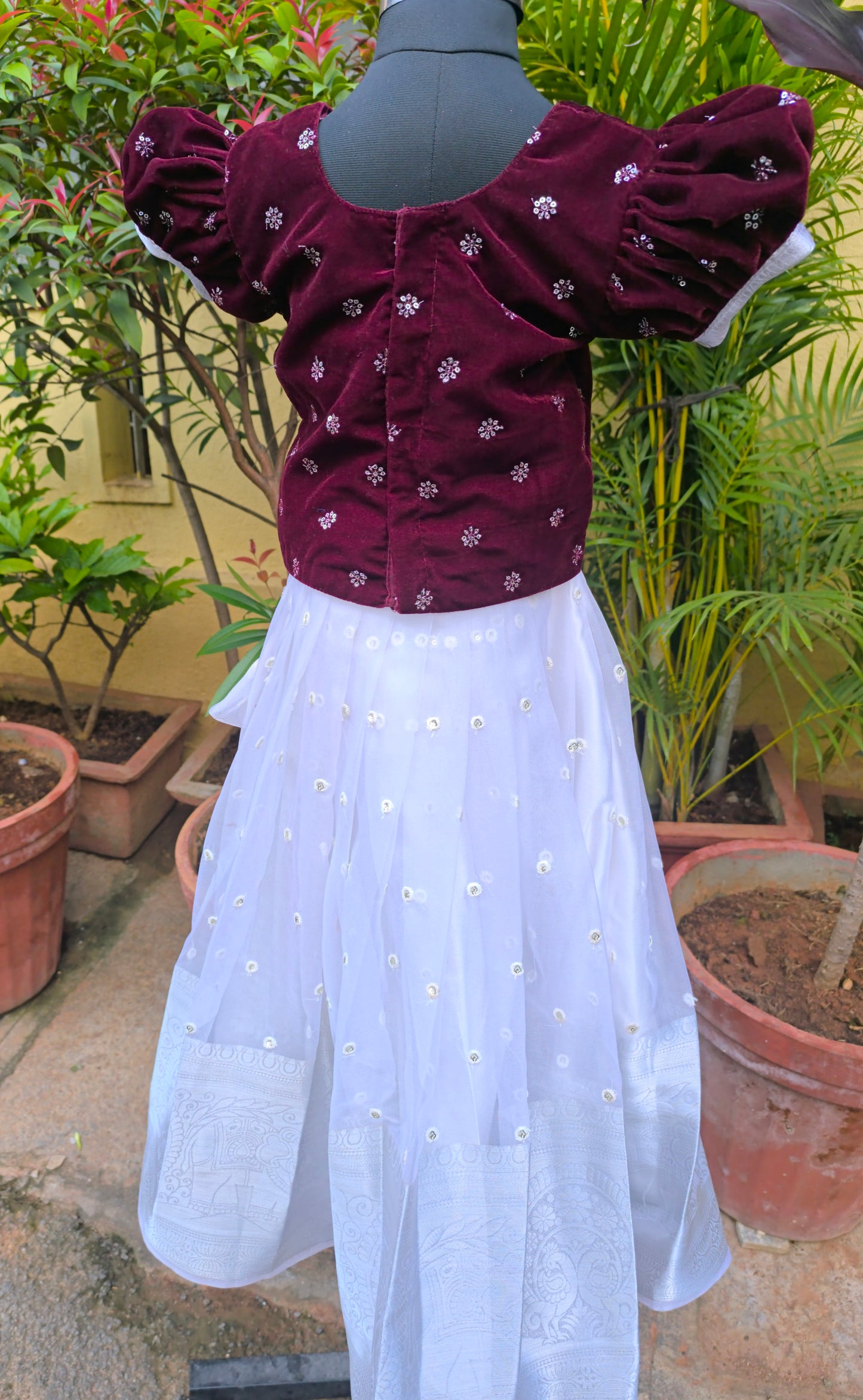 Aisha - Tissue Silk Pattu Paavadai/Langa Blouse